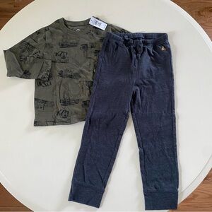 Baby Gap Toddler Boy Outfit Bundle - Tshirt and Pants Set